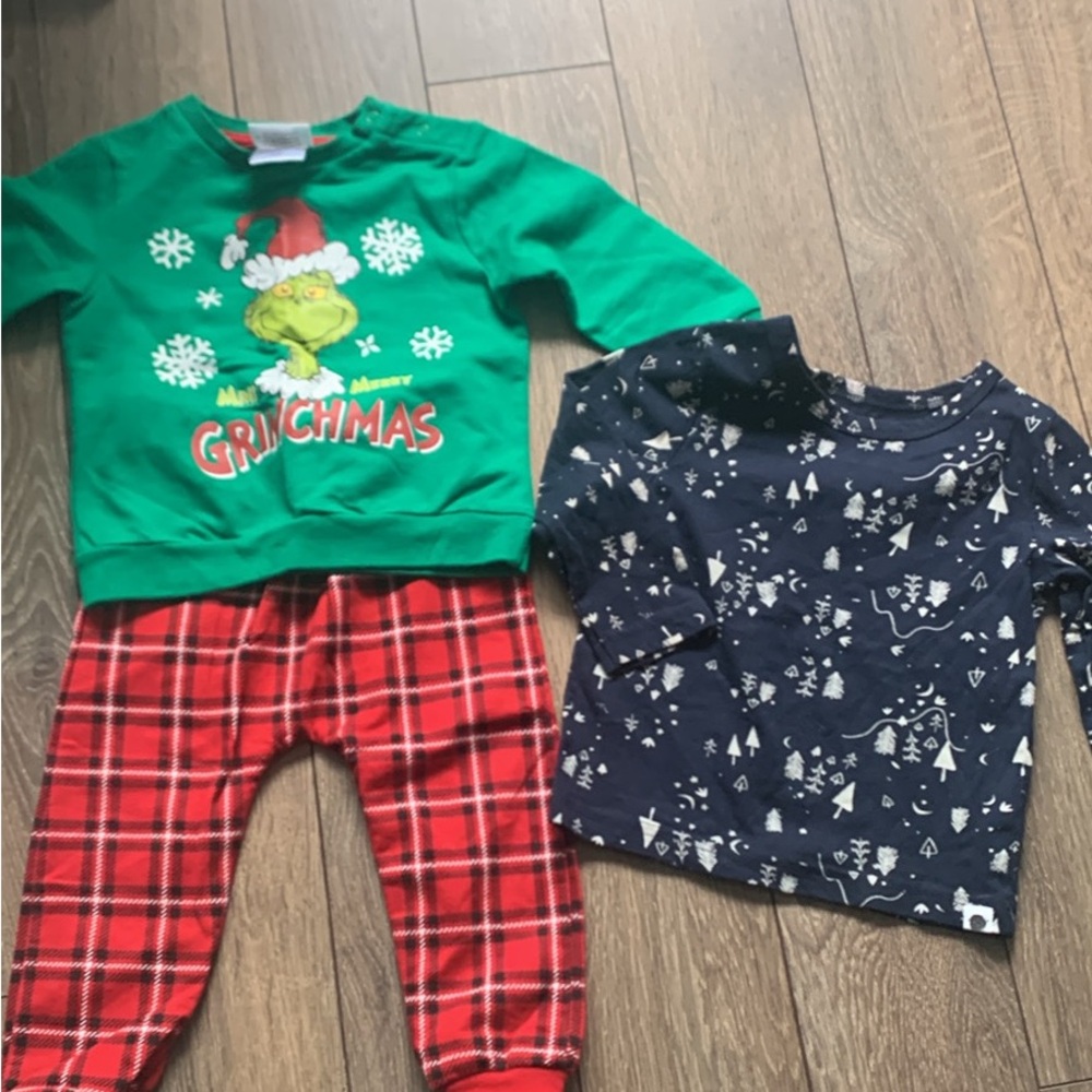 Kids Grinchmas Green and Red Matching Set